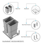Dowell B18 Aluminum Base Wastebasket Pullout - Image 6