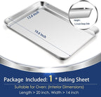 P&P CHEF 19.6 Inch Baking Cookie Sheet, Oven Pan Tray Stainless Steel Sheet Pan - Image 2