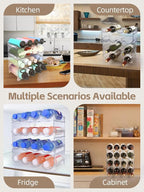 Stackable Water Bottle Organizer, 4-Tier Clear Large Compartment Holder - Image 5