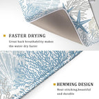 Nautical Dish Drying Mat for Kitchen Counter Coastal Seashell Starfish Summer - Image 3
