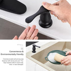 GAGALIFE Sink Soap Dispenser Matte Black, Built in Soap Dispenser - Image 5