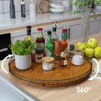 21" Lazy Susan Turntable, Wooden Organizer - Image 2