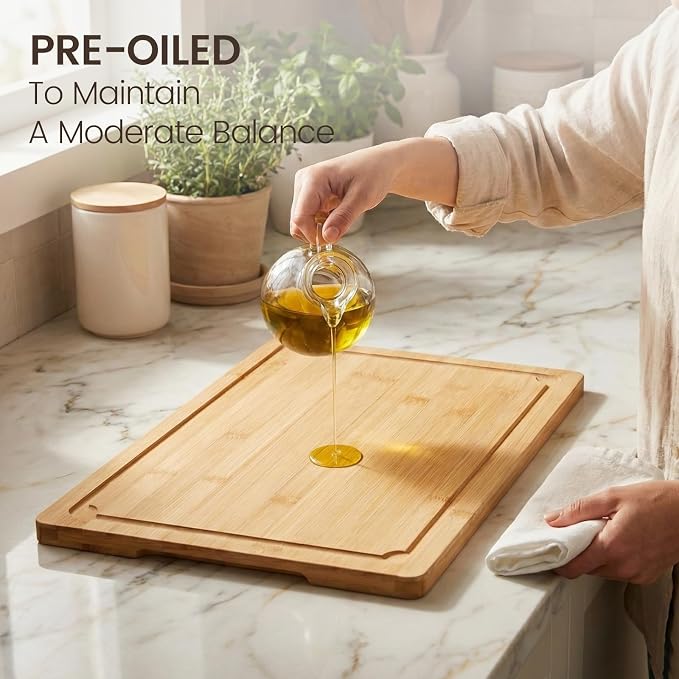 Extra Large Cutting Board Set of 4, Bamboo Cutting Boards - Image 5