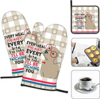Funny Dog Oven Mitts and Pot Holders Sets of 3 Heat Resistant Hot Pads Cute - Image 3