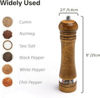 Wooden Salt and Pepper Grinder Set, Premium Oak Wood Salt Grinders Shakers - Image 4