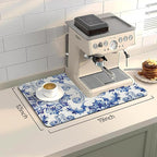 Bloss Dish Drying Mat, 12.2"x19.7" Absorbent Coffee Bar Mat - Image 2