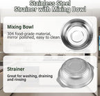 Extra Large 5.5QT Stainless Steel Colander, Large Capacity Rice Colander - Image 2
