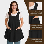 Apron for Women with Pocket Cotton Linen, Japanese Cross Back Apron for - Image 4