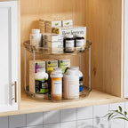 LAMU 2 Pack 2 Tier Lazy Susan Turntable Organizer 9.25'' Rotating Spice Rack - Image 7