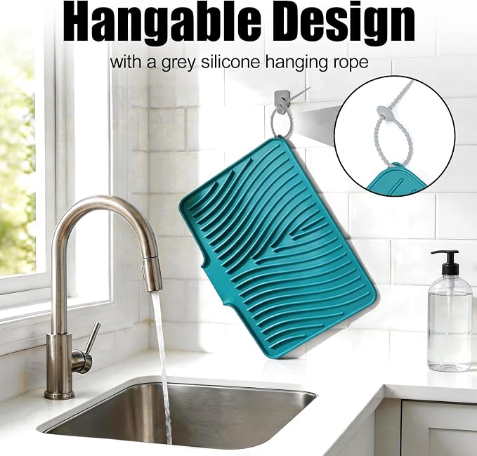 TIKNIK Silicone Dish Drying Mat, Stone Drying Mat - Image 4