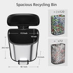 Garvee Stainless Steel Trash Can, 50 L/13 gal Hands Free Garbage Can - Image 6