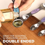 ChefAide Pack of 8 Stainless Steel Magnetic Measuring Spoons Set, Dual Sided - Image 5