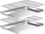 CEKEE Baking Sheet and Cooling Rack Set, Stainless Steel Cookie Sheet Baking by CEKEEBakingEasilyHappily