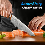 Sunnecko Knife Set with Block and Sharpener - Image 2