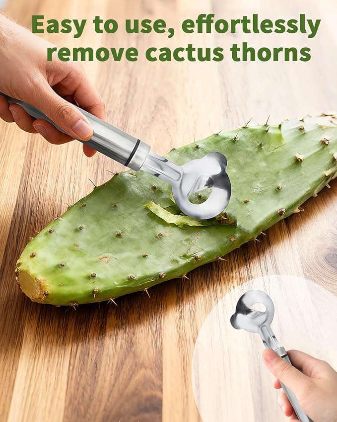 2 PCS Cactus Peeler Tool, Cactus Peeler Spoon, Long Handle Knife - Image 3