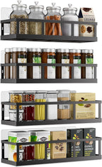 Spice Rack Wall Mounted, 4 Pack Pantry Door Organizer & Hanging Storage Baskets by Umomi