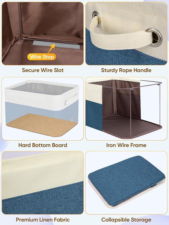 BALEINE 3 Pack Fabric Closet Storage Bins - Image 6