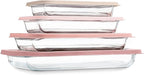 COOK WITH COLOR 8 PC. Glass Baking Dish Set with Lids by CookwithColor