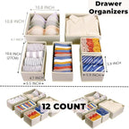 Fordonral 12 Pack Drawer Organizer Clothes, Foldable Fabric Dresser Organizer - Image 3