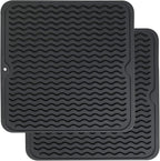 ZLR 2 Pcs Silicone Dish Drying Mat 12" x 12" Square by ZLR