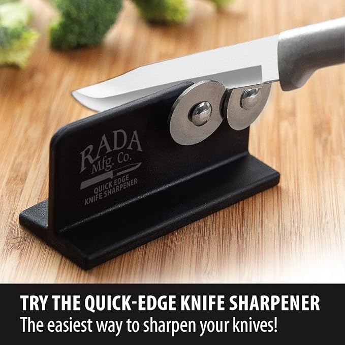 Rada Cutlery Quick Edge Knife Sharpener, 3.5" x 2", Stainless Steel Wheels - Image 4