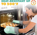 Silicone Oven Mitts, Waterproof Non Slip Grip Oven Gloves - Image 6