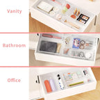 25 PCS Plastic Drawer Organizer Set, 4-size Clear Bathroom and Vanity Desk - Image 6