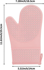 Hovico Silicone Oven Mitts, Heat Resistant 500F Kitchen Mitts 2PCS, 11.6" - Image 2