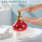 RQYIXI 17 Oz Mushroom Ceramic Soap Dispenser - Image 3