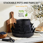 Ammeloo 21 Pcs Pots and Pans Set Non Stick, Ceramic Kitchen Cookware Set - Image 6
