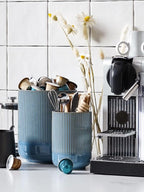 LE TAUCI Utensil Holder for Kitchen Counter, 7.3"+5.4" Fluted Ceramic Utensil - Image 4
