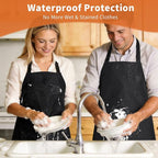 SHEOMERN Aprons for Men Kitchen Cooking – Waterproof & Oil Proof 3-Layer Long - Image 7