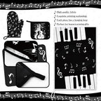 Leinuosen 8 Pcs Music Note Kitchen Decor Accessories Set Farmhouse Towels Oven - Image 5