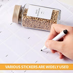 25 Pcs Spice Jars with Label- Glass Spice Jars with Gold Metal Caps, Shaker Lids - Image 3