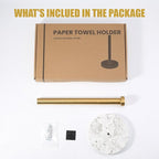 Koville Paper Towel Holder Countertop, Marble and Brass Standing Paper Roll - Image 8