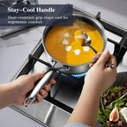 Hybrid Nonstick Pot Set, Stainless steel pot, 1.5QT sauce pan, 2 and 5 QT Stock - Image 4