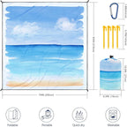 WIWIGO Beach Blanket Waterproof Sandproof Beach Mat 79" X 83"/10'x9'for 2-8 - Image 2
