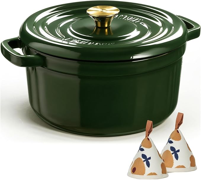 Overmont Enameled Cast Iron Dutch Oven - 5QT Pot - Heavy-Duty Cookware by Overmont
