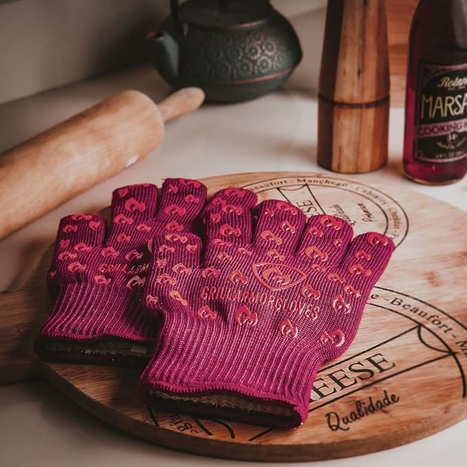Grill Armor Oven Gloves with Fingers – 932°F Heat, Fire & Cut Resistant Mitts - Image 2