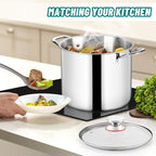 TeamFar 10 Quart Stock Pot, Stainless Steel Tri-ply Large Stockpot Pasta Soup - Image 7