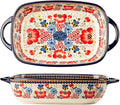 Vintage Flowers Style Ceramic Bakeware Casserole Dish Baking Pan Lasagna Pans by Bicuzat