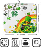 Giwawa St Patrick Dish Drying Mat Small Lucky Clover Tree Shamrock Dish Drainer - Image 2