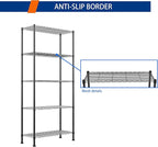 REGILLER 5-Wire Shelving Metal Storage Rack Adjustable Shelves, Standing - Image 7
