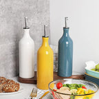 Sweejar Large Ceramic Olive Oil Dispenser Bottle, Opaque Oil Cruet Protects to - Image 4