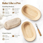 Sourdough Starter Kit, Banneton Bread Proofing Baskets Set, Sourdough Bread - Image 2