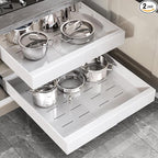 Seinloes 2 Pack Pull Out Cabinet Organizer 22" Deep, Full Extension 3 Slide by Seinloes