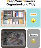 10 Pack Large Size Plastic Drawer Organizers Set, 3 Sizes Desk Drawer Organizer - Image 4