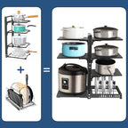 Pot Rack Organizers：CASONNIK 6+1-Tier Adjustable Heavy Duty Pan Organizer - Image 2