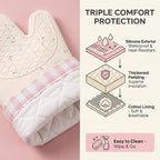 Silicone Confetti Oven Mitts and Pot Holders Set, Heat Resistant Non-Slip - Image 3