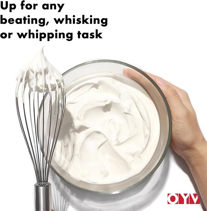 OYV 8" Whisk, Ergonomic Handle, Dishwasher Safe 18/10 Stainless Steel Whisk - Image 2